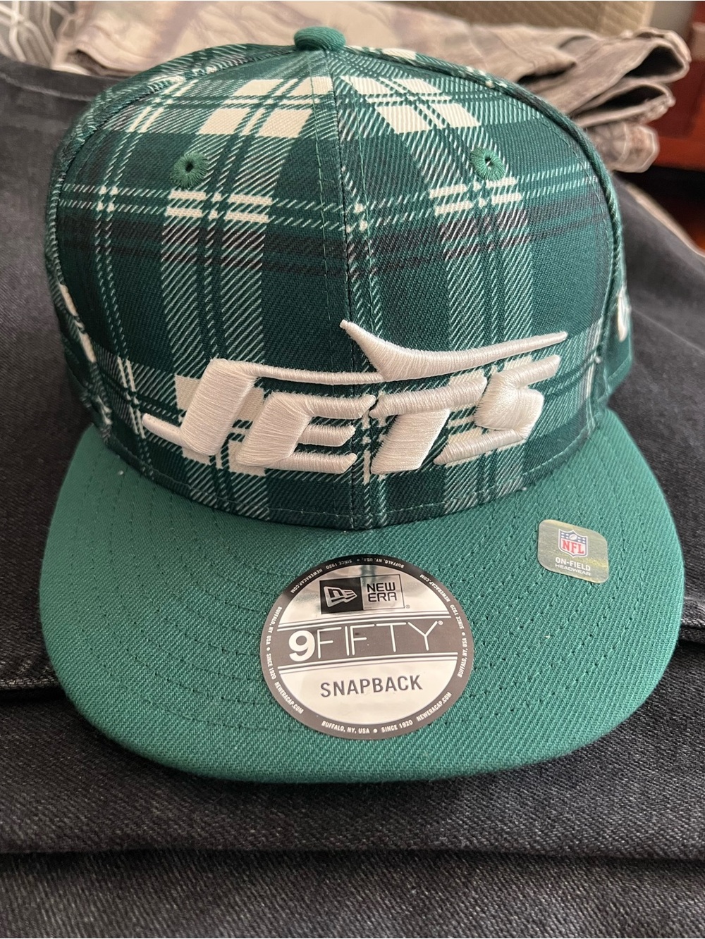 New York Jets Hat New Era 9Fifty "Statement Plaid" Logo Snapback Cap NFL NY Jets